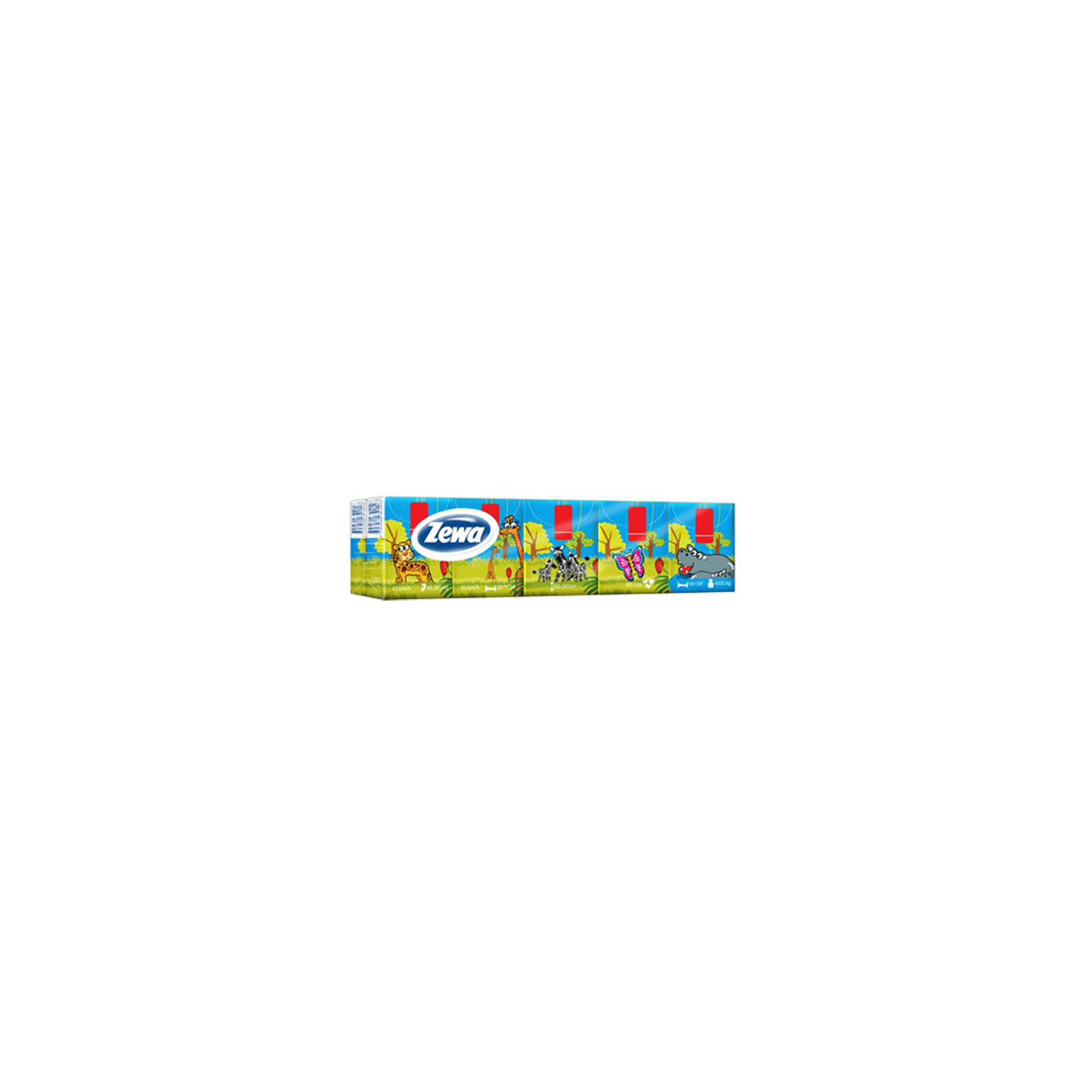 Серветки косметичні Zewa Deluxe Kids 3 шари 10 шт х 10 пачок (7322540442564)
