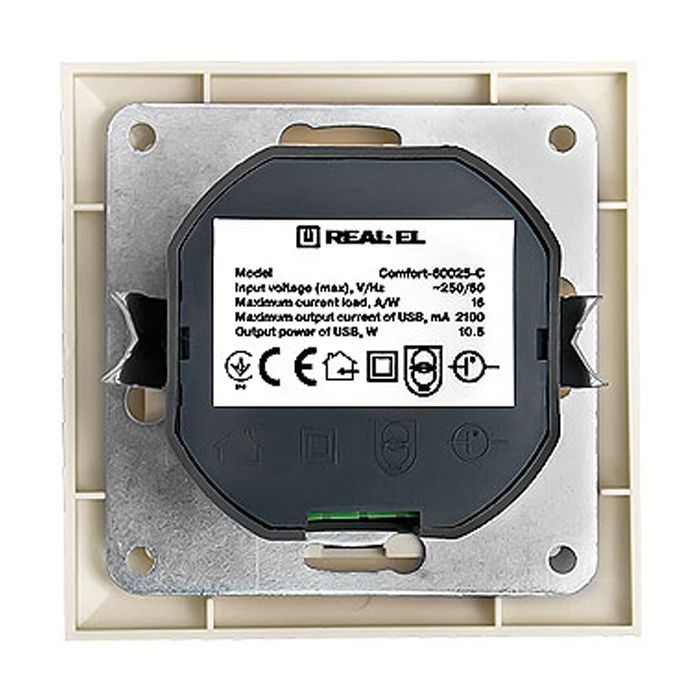 USB розетка REAL-EL Розетка USB (Comfort-60025-C) изображение 2