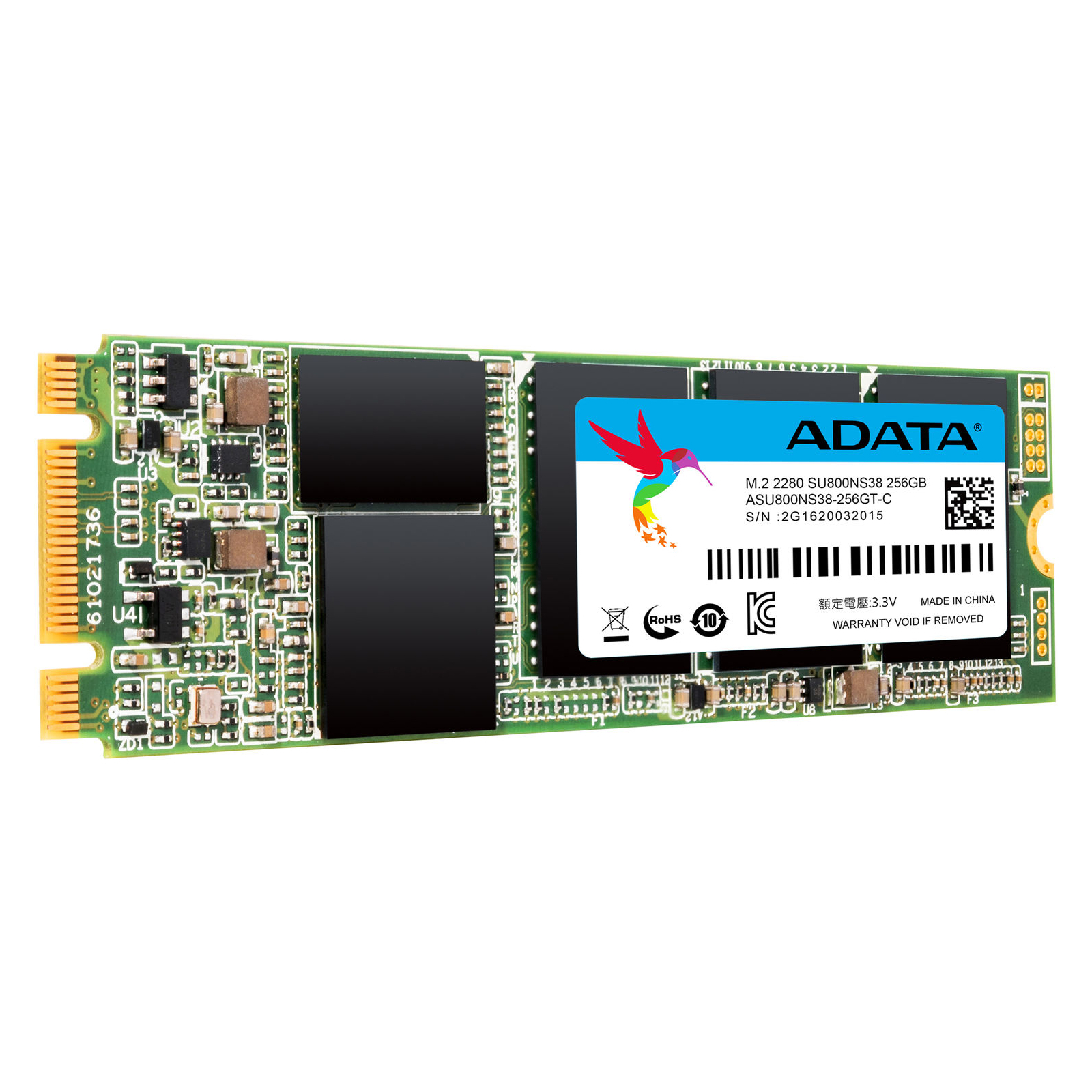 Накопитель SSD M.2 2280 256GB ADATA (ASU800NS38-256GT-C) изображение 2