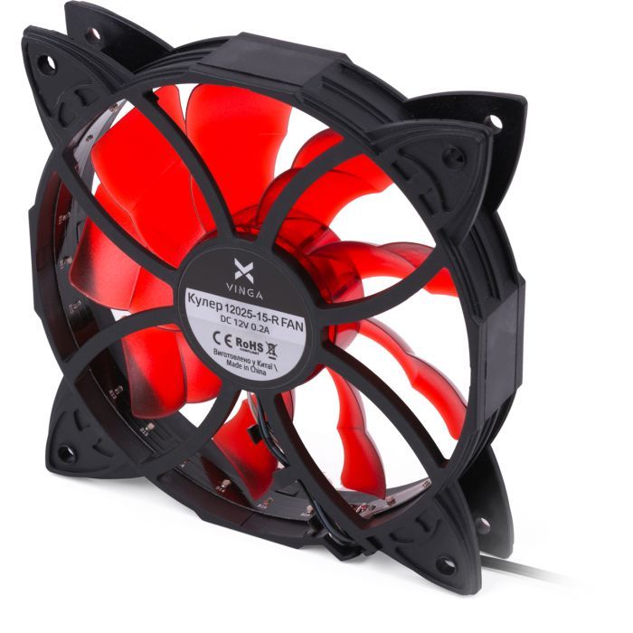 Кулер для корпуса Vinga 12025-15-R изображение 4