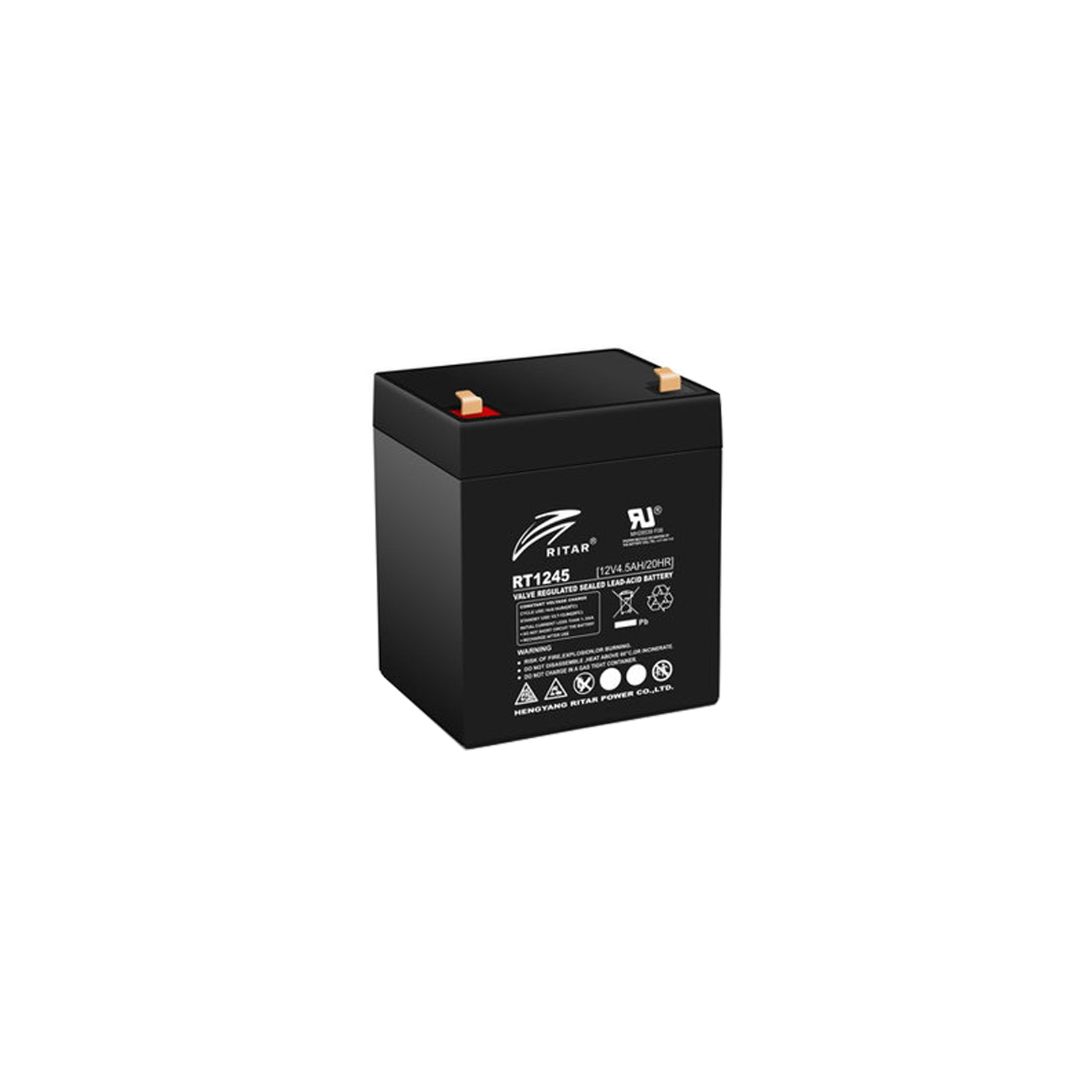 Батарея до ДБЖ Ritar AGM RT1245, 12V-4.5Ah, Black (RT1245B)