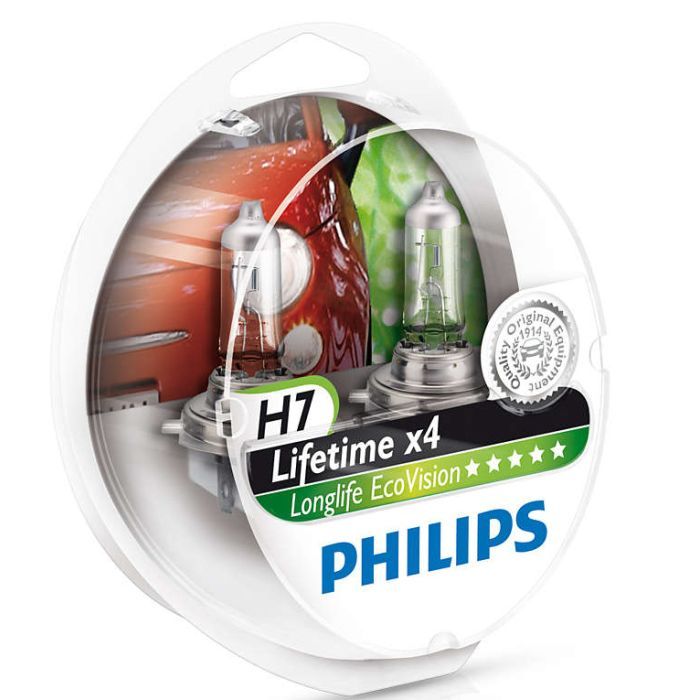 Автолампа Philips H7 LongLife EcoVision, 2шт. (12972LLECOS2) зображення 2