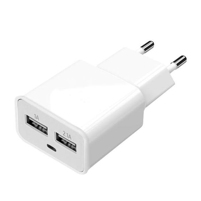 Зарядное устройство Florence 2*USB, 2.0A + cable Lightning white (FW-2U020W-L)