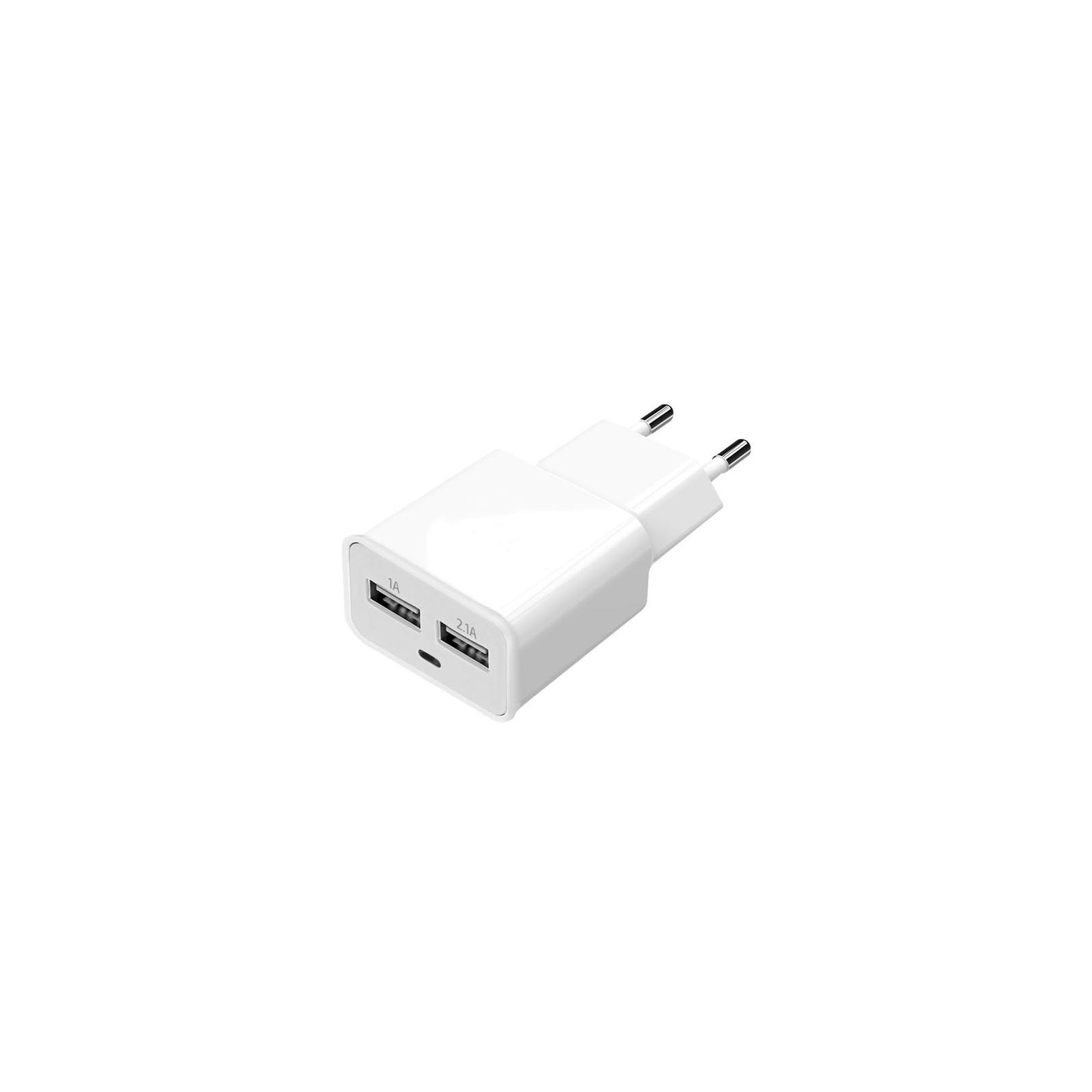 Зарядний пристрій Florence 2*USB, 2.0A + cable Lightning white (FW-2U020W-L)
