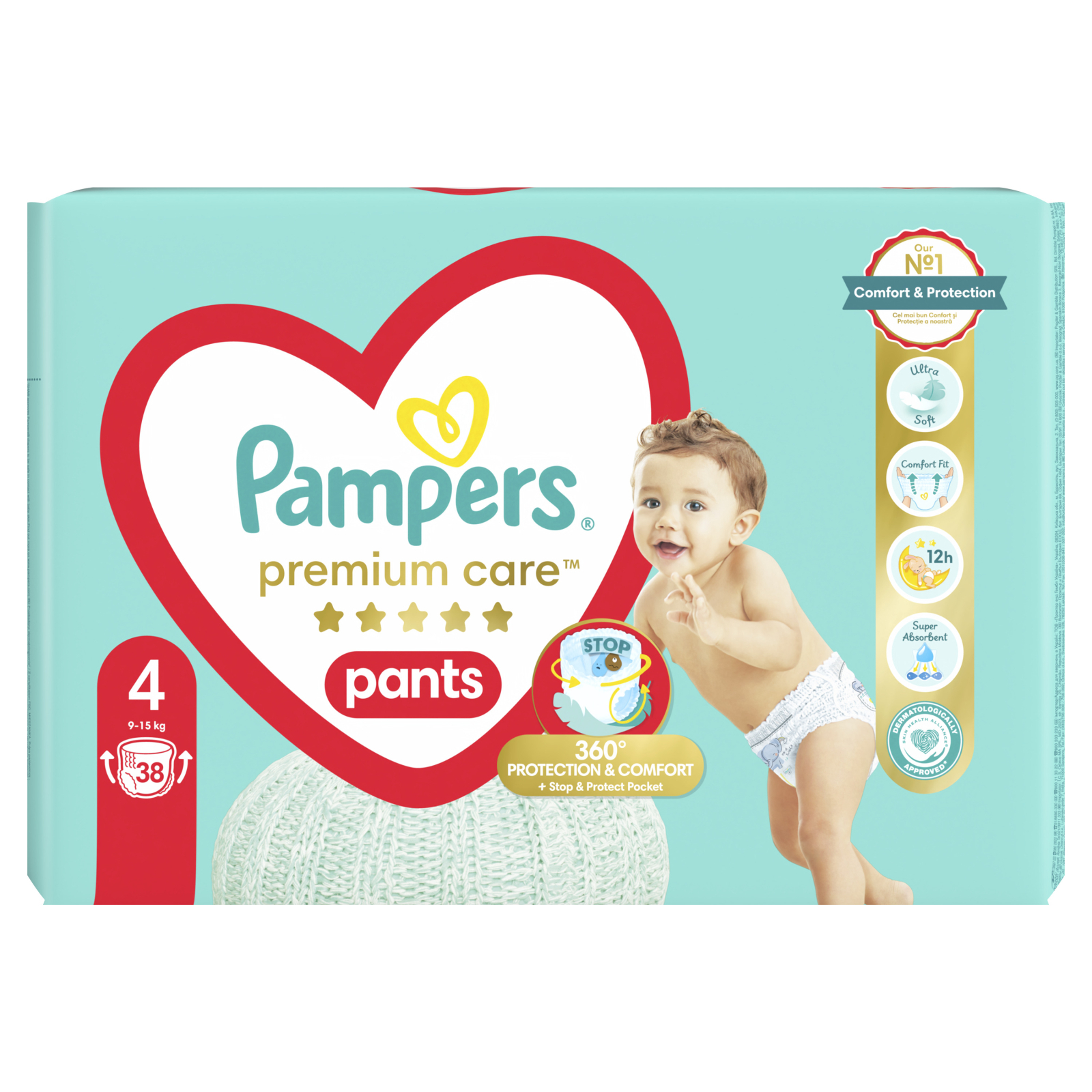 Подгузники Pampers Premium Care Pants Maxi Размер 4 (9-15 кг), 58 шт (8001090759993) изображение 2