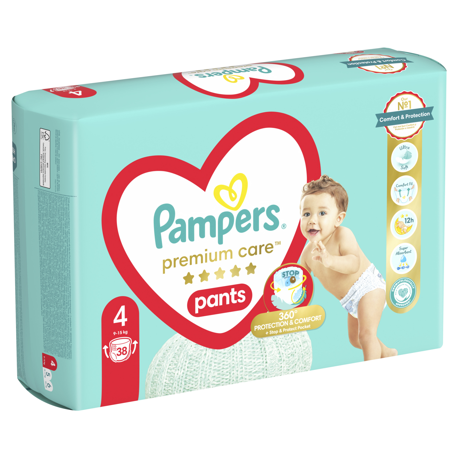 Подгузники Pampers Premium Care Pants Maxi Размер 4 (9-15 кг), 58 шт (8001090759993) изображение 3