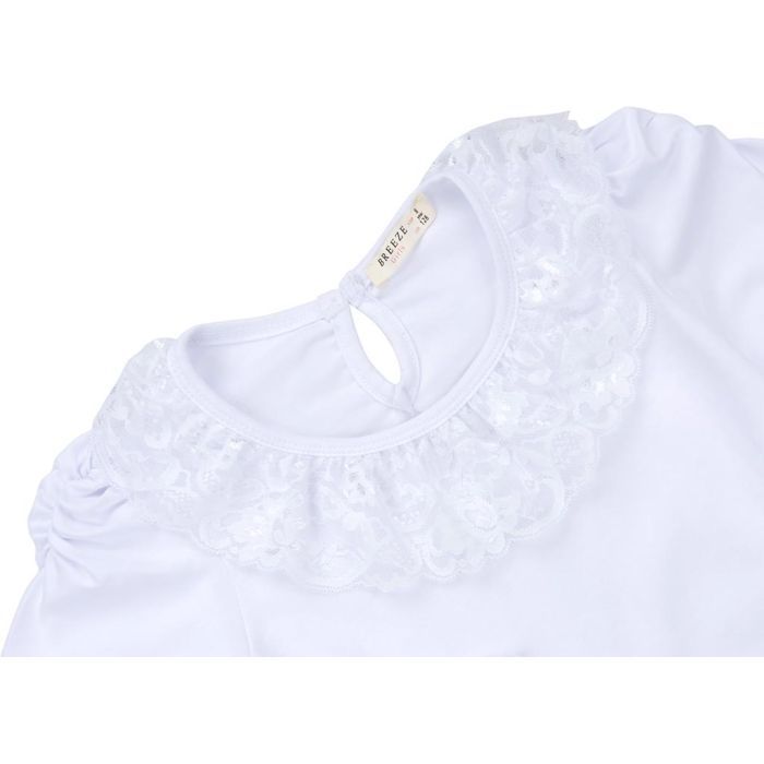 Кофта дитяча Breeze з мереживом (11179-128G-white) зображення 2