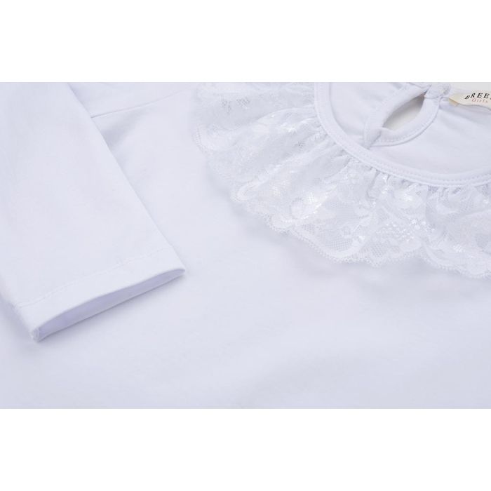 Кофта дитяча Breeze з мереживом (11179-128G-white) зображення 3
