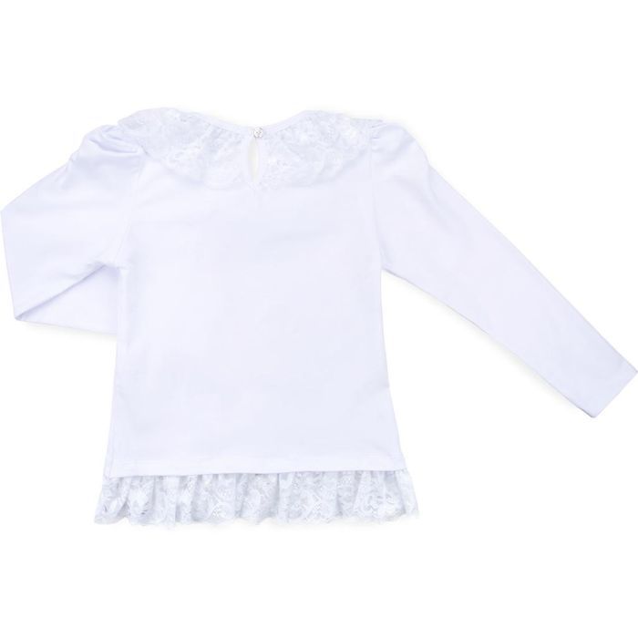 Кофта дитяча Breeze з мереживом (11179-128G-white) зображення 4