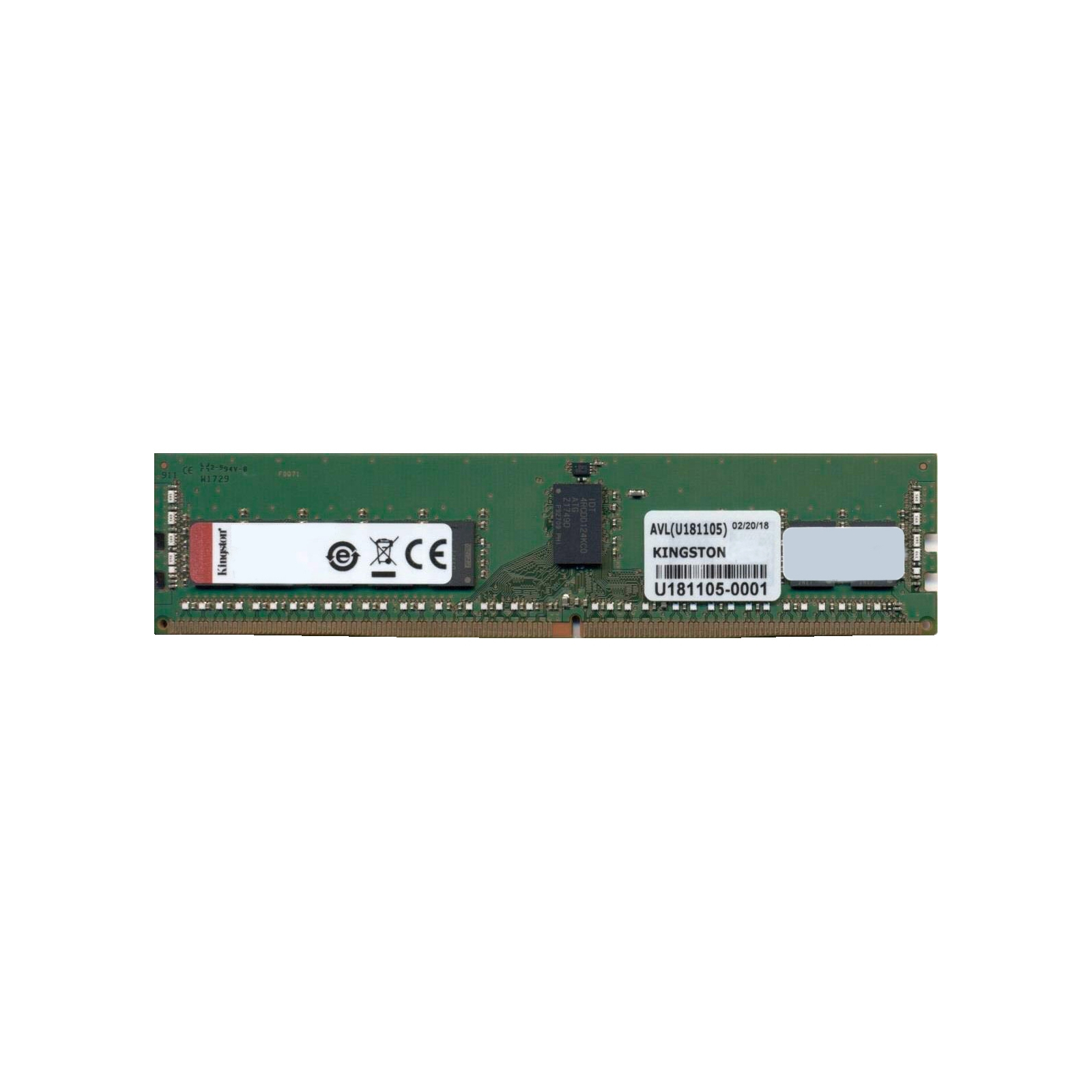Модуль памяти для сервера DDR4 16GB ECC RDIMM 2400MHz 2Rx8 1.2V CL17 Kingston (KSM24RD8/16MEI)