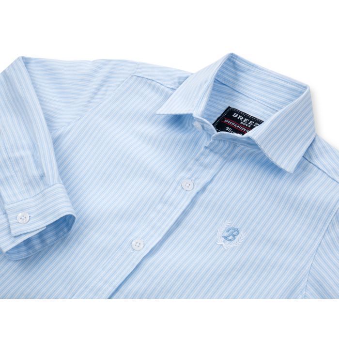 Рубашка детская Breeze в полосочку (G-363-74B-white) изображение 3