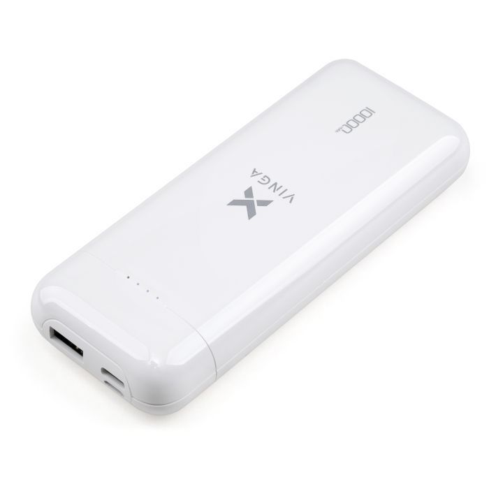 Батарея універсальна Vinga 10000 mAh glossy white (VPB1MWH) зображення 5