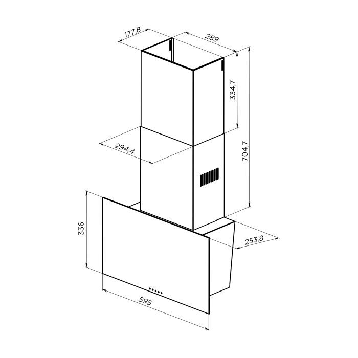 Витяжка кухонна Pyramida V2-60 (1000) BL зображення 8