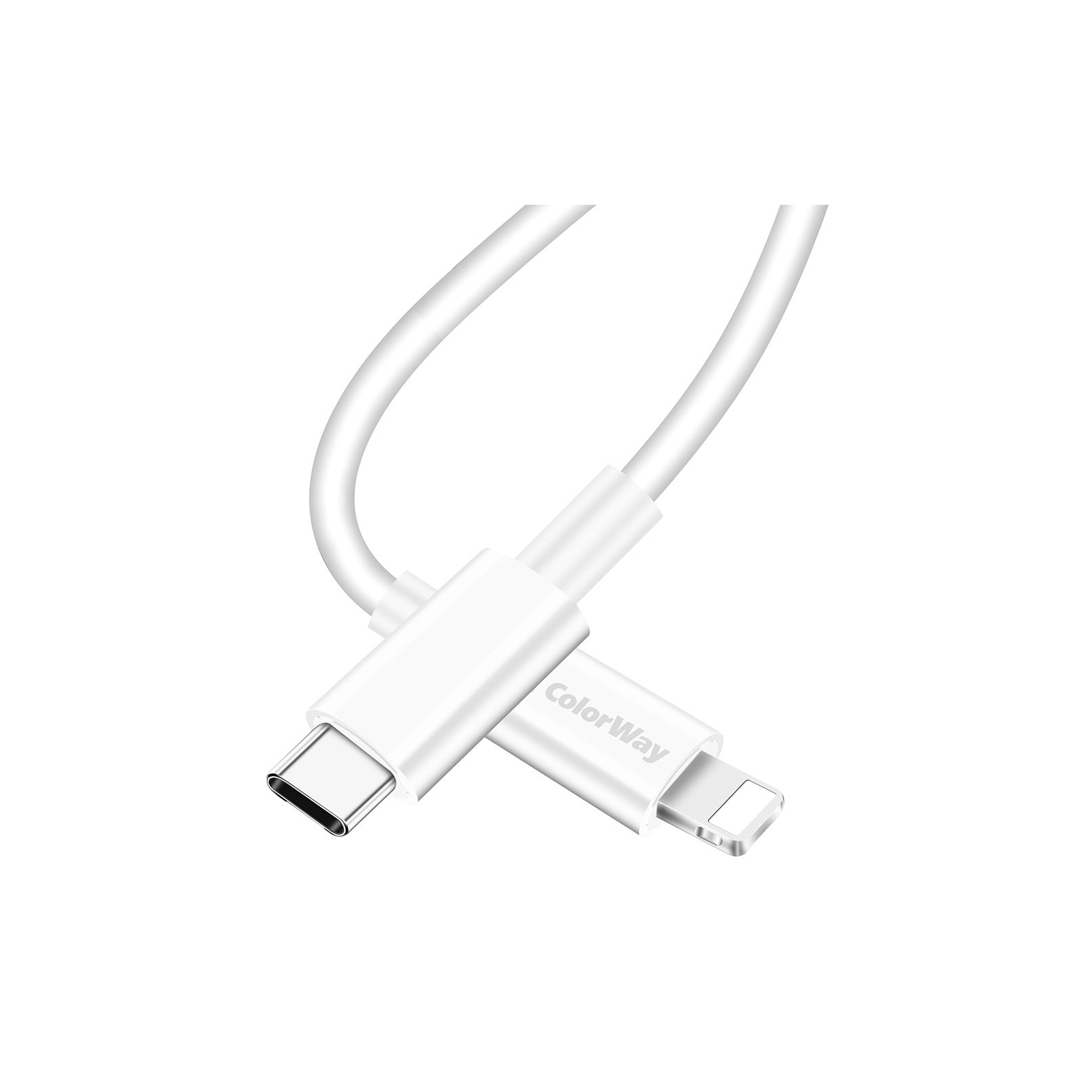 Дата кабель USB-C to Lightning 1.0m 3A white ColorWay (CW-CBPDCL032-WH) зображення 4