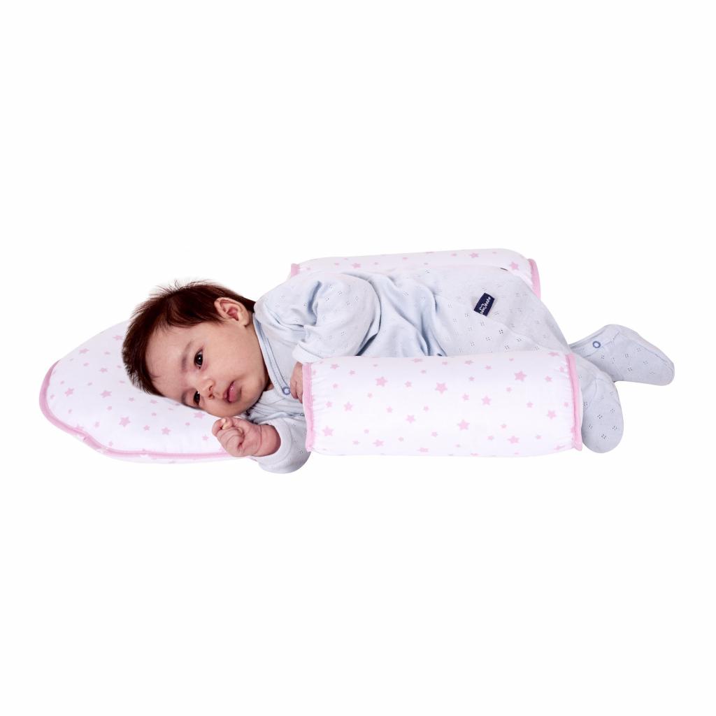 Пеленальний матрацик Sevi Bebe Позиціонер для сну з подушкою для голови , рожевий (8692241033200) зображення 3