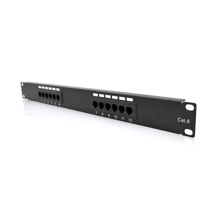Патч-панель 19" 12хRJ-45 UTP 1U cat.6 Pipo (PP126191U)