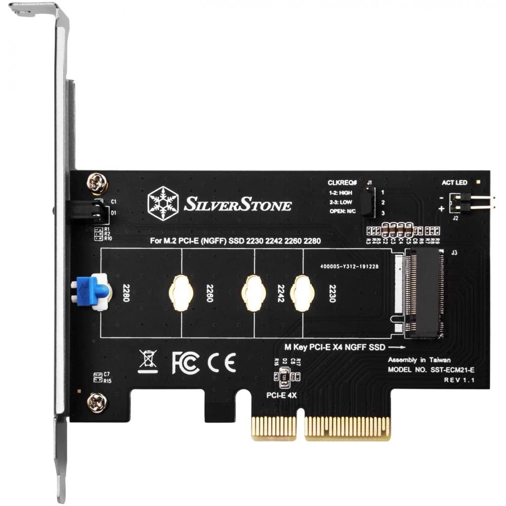 Плата розширення Silver Stone PCIe x4 до SSD m.2 NVMe 2230, 2242, 2260, 2280 (SST-ECM21-E)