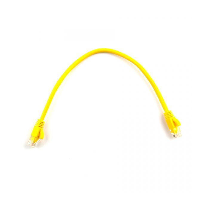 Патч-корд 0.25м, RJ-45, Cat.5e, CU, медь, желтый Ritar (PCR-CU/0.25Yw / 04278)