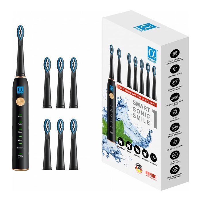 Електрична зубна щітка AHealth SMART SONIC SMILE 1 black (AHsss1b)
