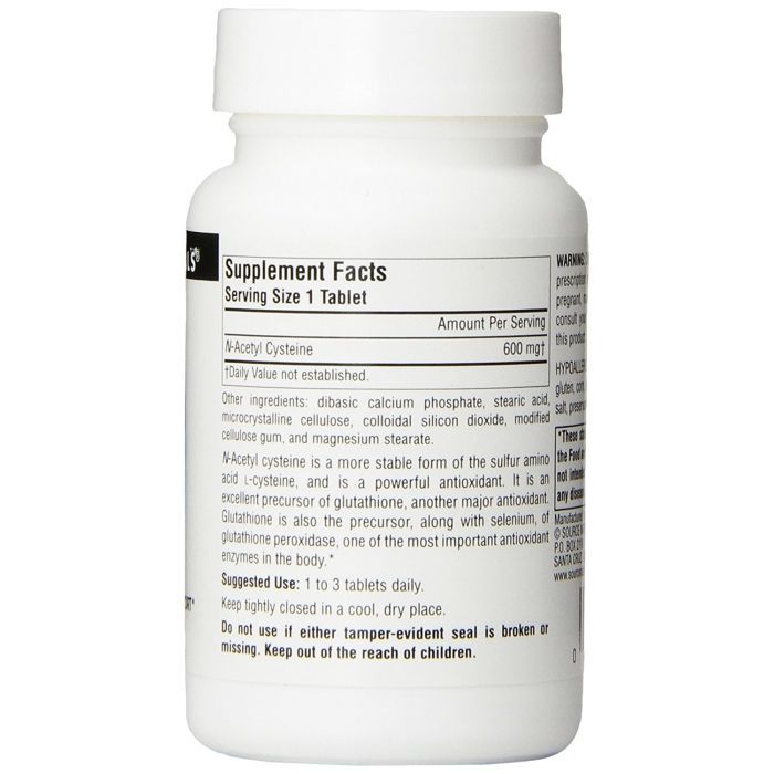 Амінокислота Source Naturals NAC (N-Ацетил-L-Цистеин) 600мг, 60 таблеток (SN0850) зображення 2