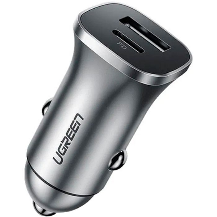 Зарядное устройство Ugreen CD130 20W USB + Type-C PD Car Charger (Gray) (30780) изображение 2