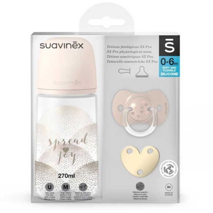 Набор для кормления новорожденных Suavinex Волшебные истории золотое сердце (307543)