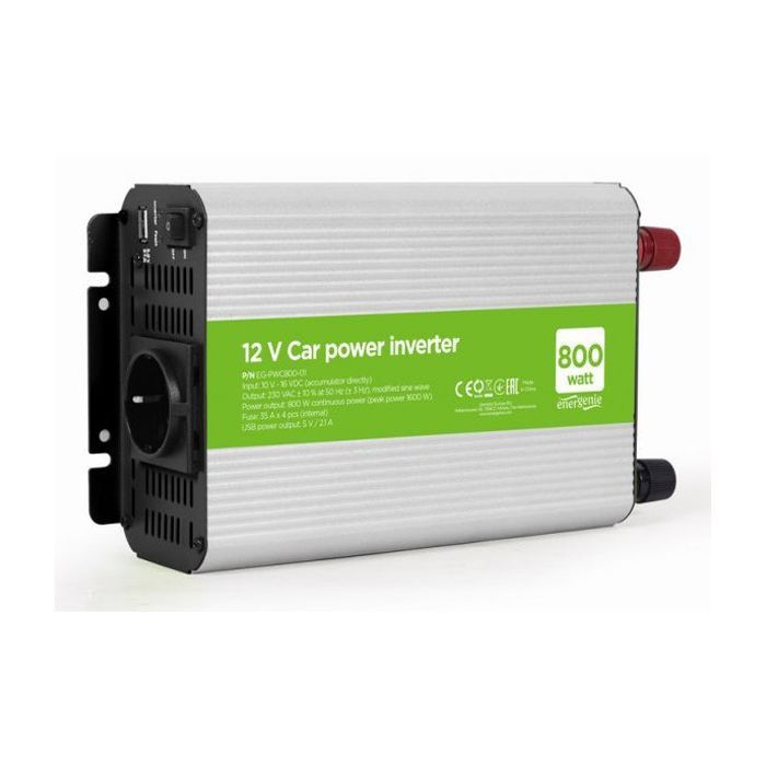 Автомобільний інвертор EnerGenie 12V/220V 800 Вт (EG-PWC800-01)