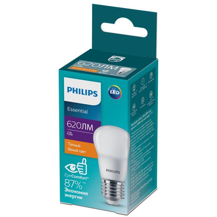 Лампочка Philips ESSLEDLustre 6W 620lm E27 827 P45NDFRRCA (929002971207) зображення 2
