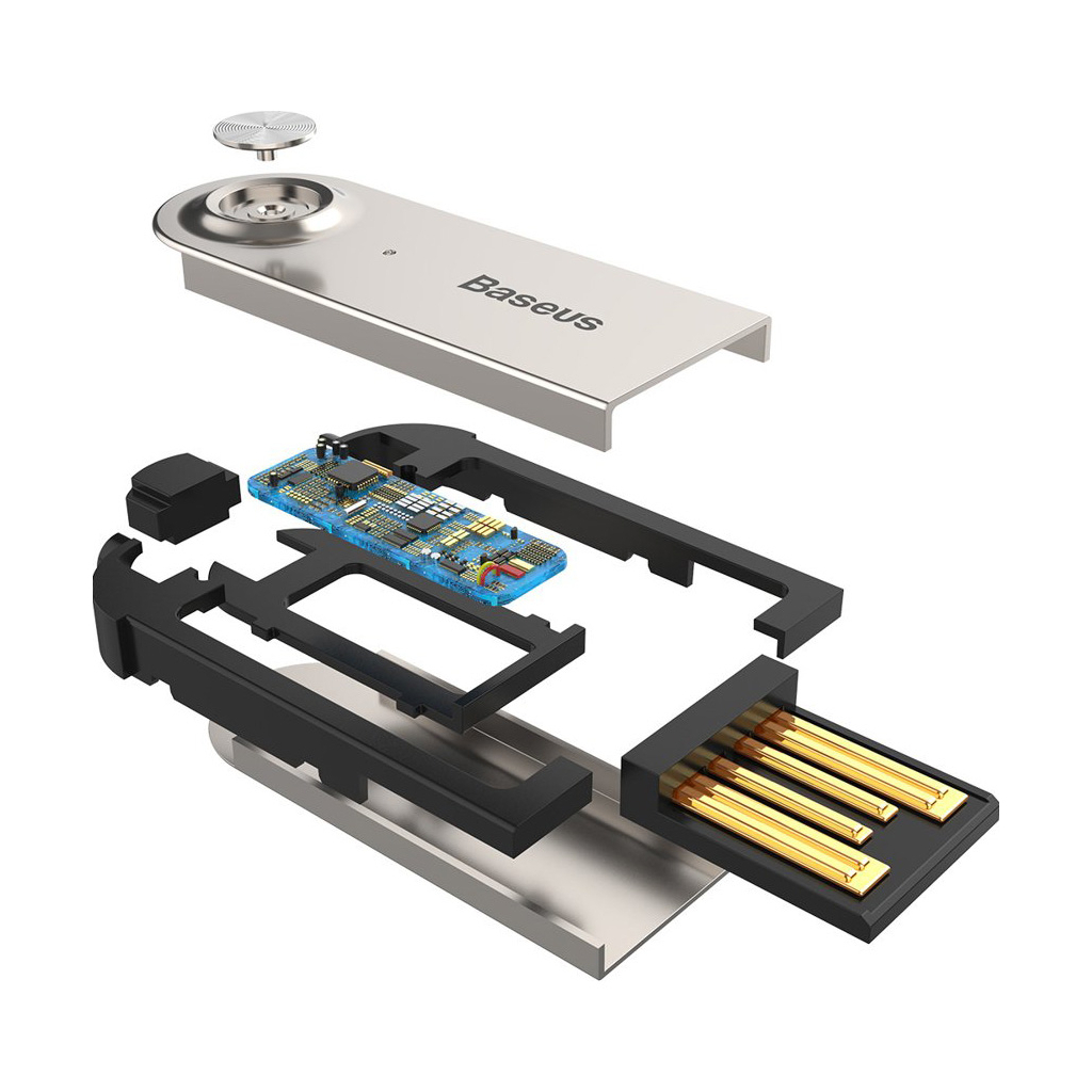 FM модулятор Baseus Bluetooth Audio Adapter AUX/USB with mic (CAB01-01) Silver (CAB01-01) зображення 5