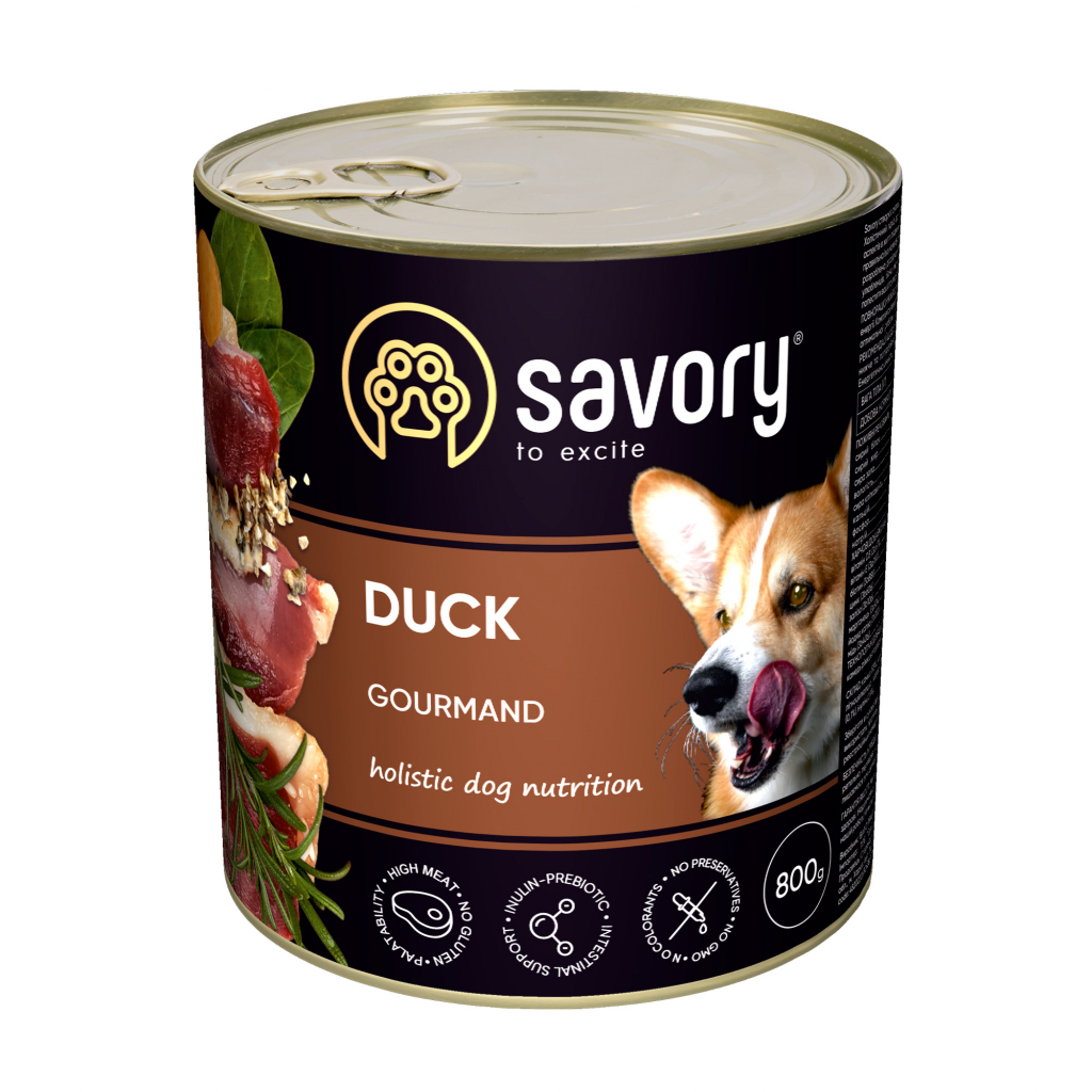 Консерви для собак Savory Dog Gourmand качка 100 г (4820232630457)