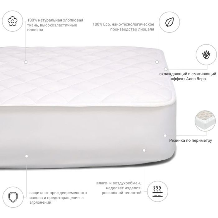 Наматрацник MirSon Natural Line Стандарт Tencel Aloe Vera 982 80x190 см (2200000835147) зображення 3