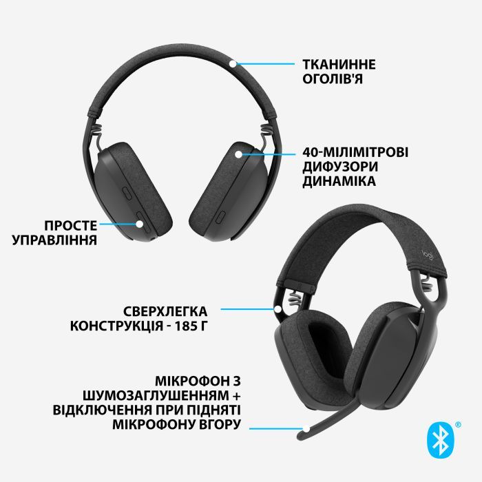Наушники Logitech Zone Vibe 100 Wireless Off-White (981-001219) изображение 6