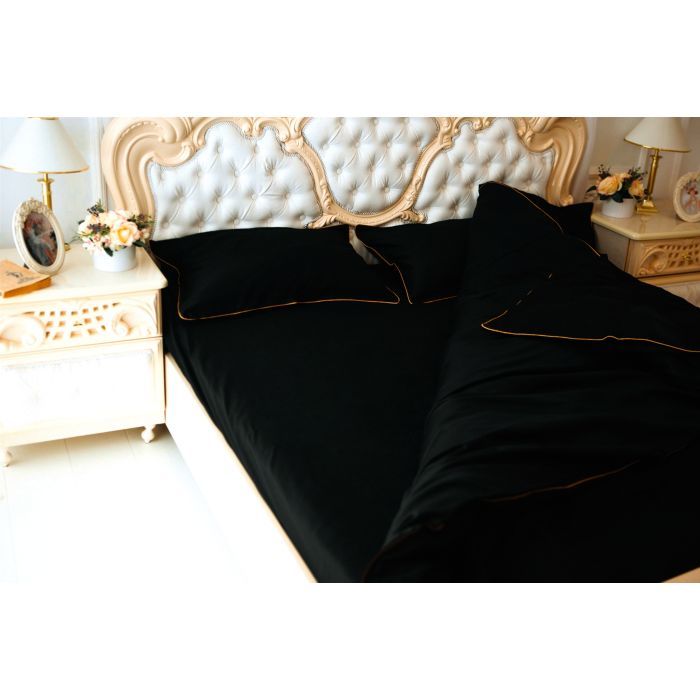 Постільна білизна MirSon Сатин Premium Corner Black Pearl 2х160х220 (2200001717640)