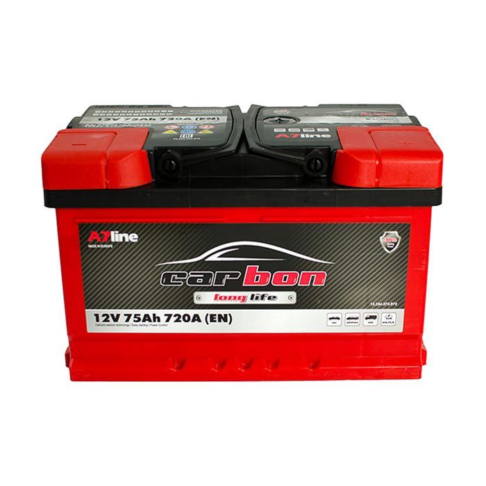Аккумулятор автомобильный CARBON 75 Ah/12V низький Euro (CRB75-00L)