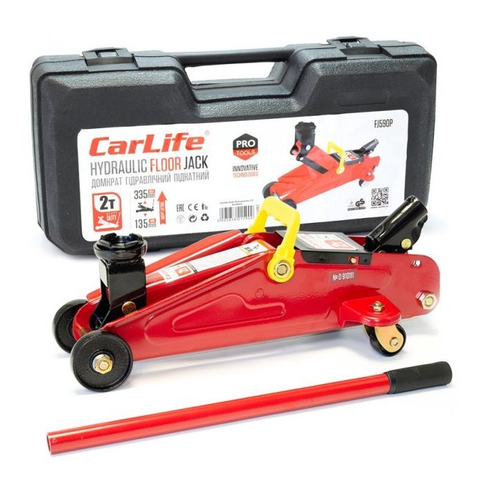 Домкрат CarLife підкатний 2т, 135-335мм (FJ590P) зображення 5