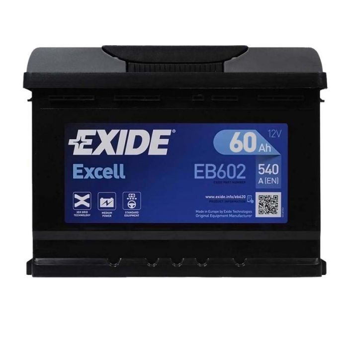 Аккумулятор автомобильный EXIDE EXCELL 60Ah Н Ев (-/+) (540EN) (EB602)