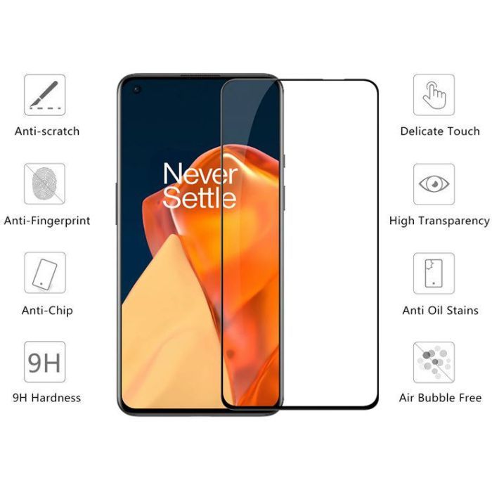 Скло захисне Drobak OnePlus 9 Black Frame A+ (474786) зображення 2