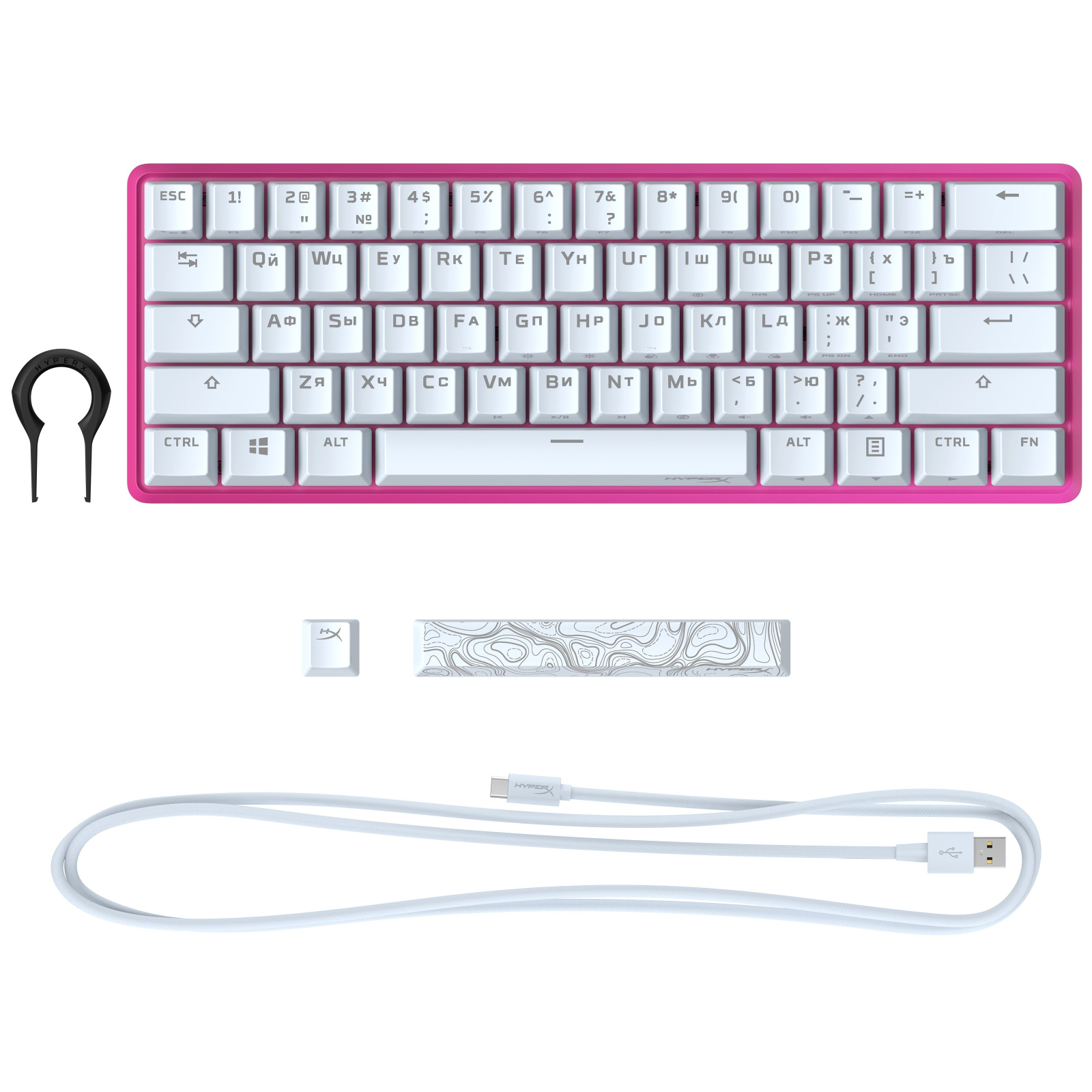 Клавиатура HyperX Alloy Origins 60 Pink (572Y6AA) изображение 7