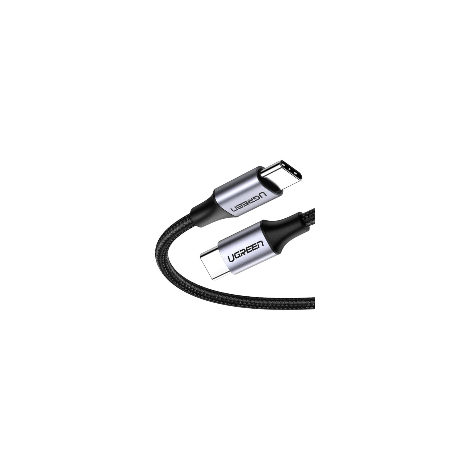 Дата кабель USB-C to USB-C 2.0m US261 18W Round Cable Nickel Plating Aluminum Shell Black Ugreen (50152) зображення 2