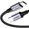 Дата кабель USB-C to USB-C 2.0m US261 18W Round Cable Nickel Plating Aluminum Shell Black Ugreen (50152) изображение 2