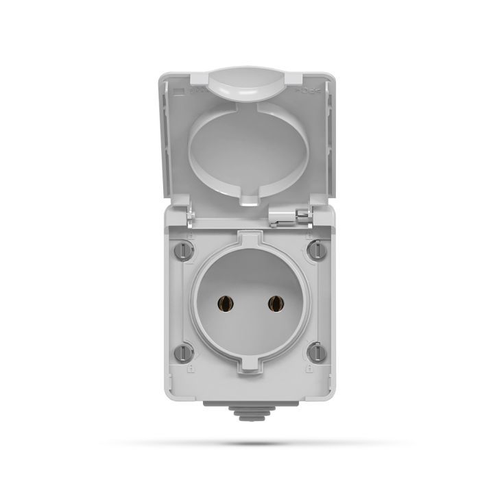 Розетка Videx BINERA IP65 наружная 1ая серая (VF-BNW21-G) изображение 2