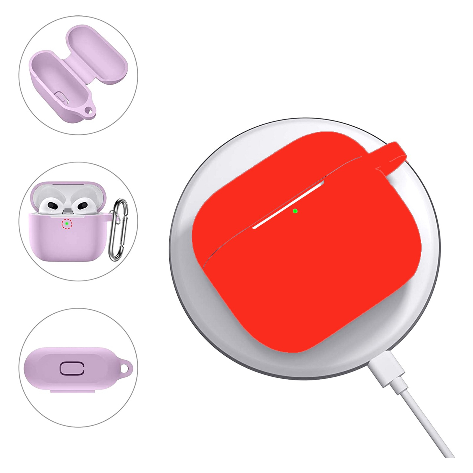 Чохол для навушників BeCover Silicon для Apple AirPods (3nd Gen) Red (707186) зображення 4