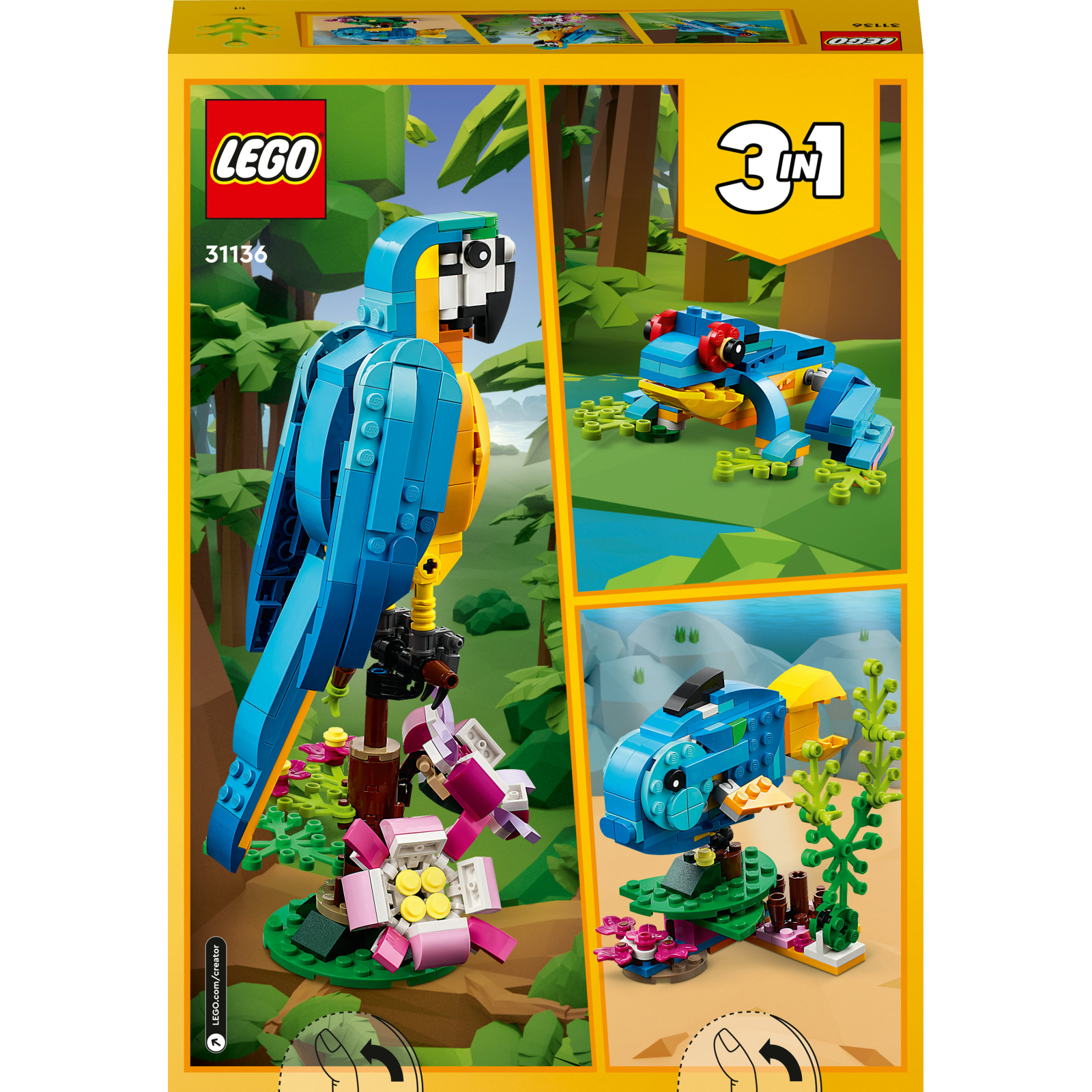 Конструктор LEGO Creator Экзотический попугай 253 детали (31136) изображение 10