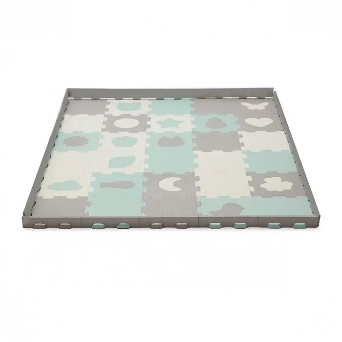 Детский коврик Kinderkraft Luno Shapes Mint 30 элементов (5902533919321)