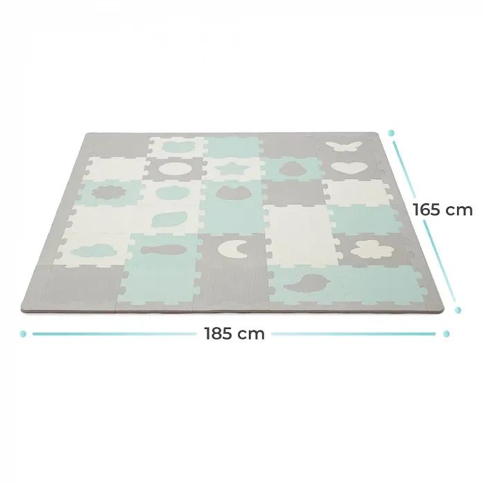 Детский коврик Kinderkraft Luno Shapes Mint 30 элементов (5902533919321) изображение 5