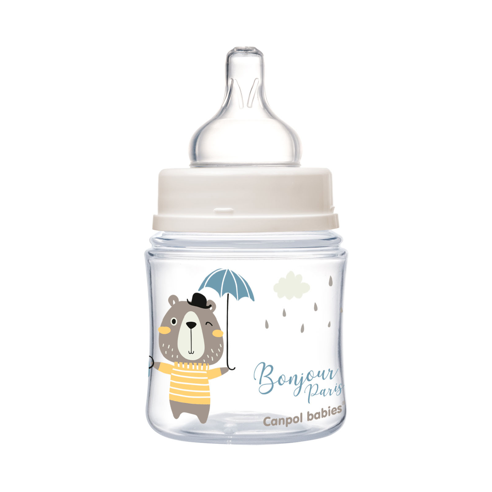 Пляшечка для годування Canpol babies Bonjour Paris з широким отвором 120 мл Рожева (35/231_pin) зображення 3