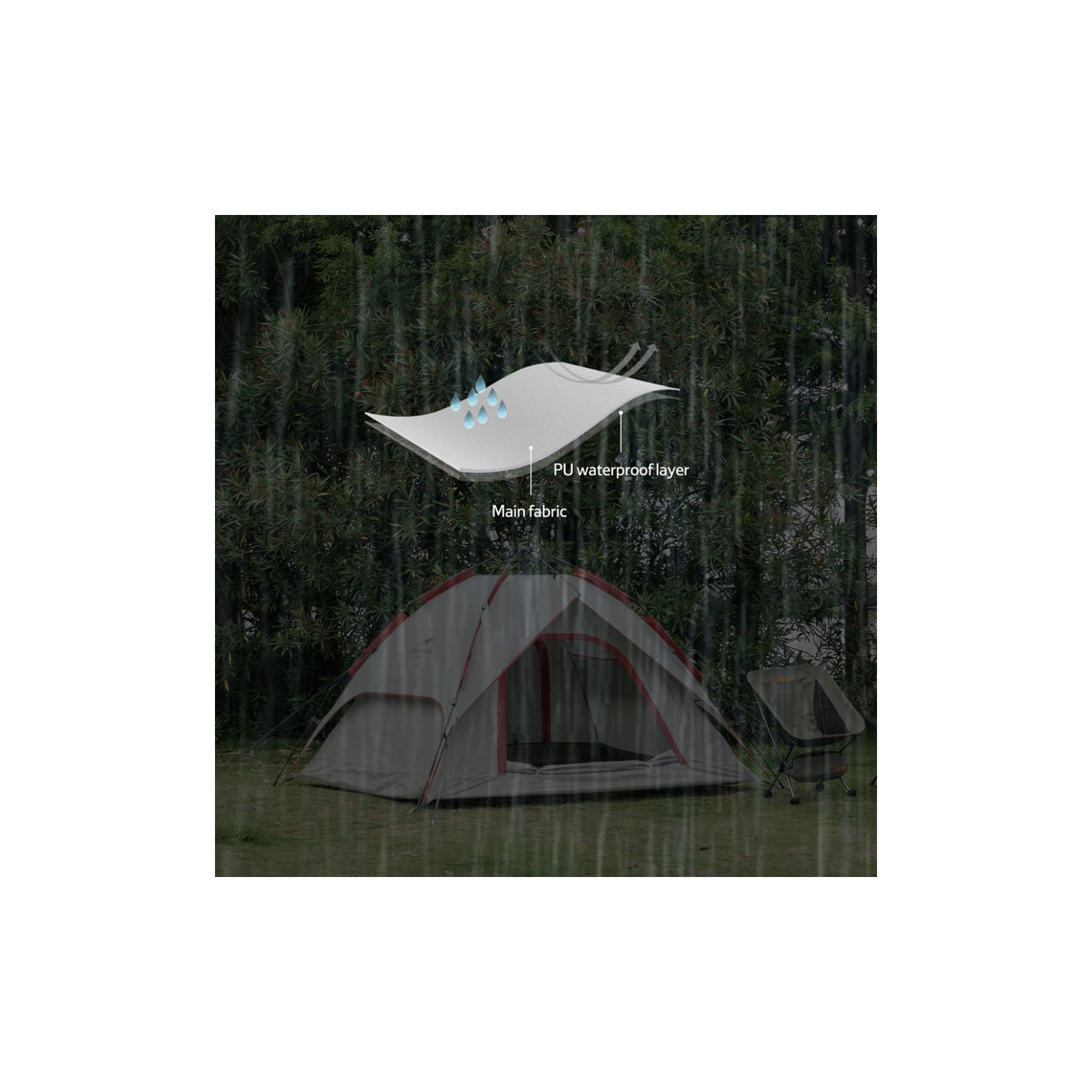 Палатка Naturehike NH21ZP008 4x Grey/Red (6927595777572) изображение 7