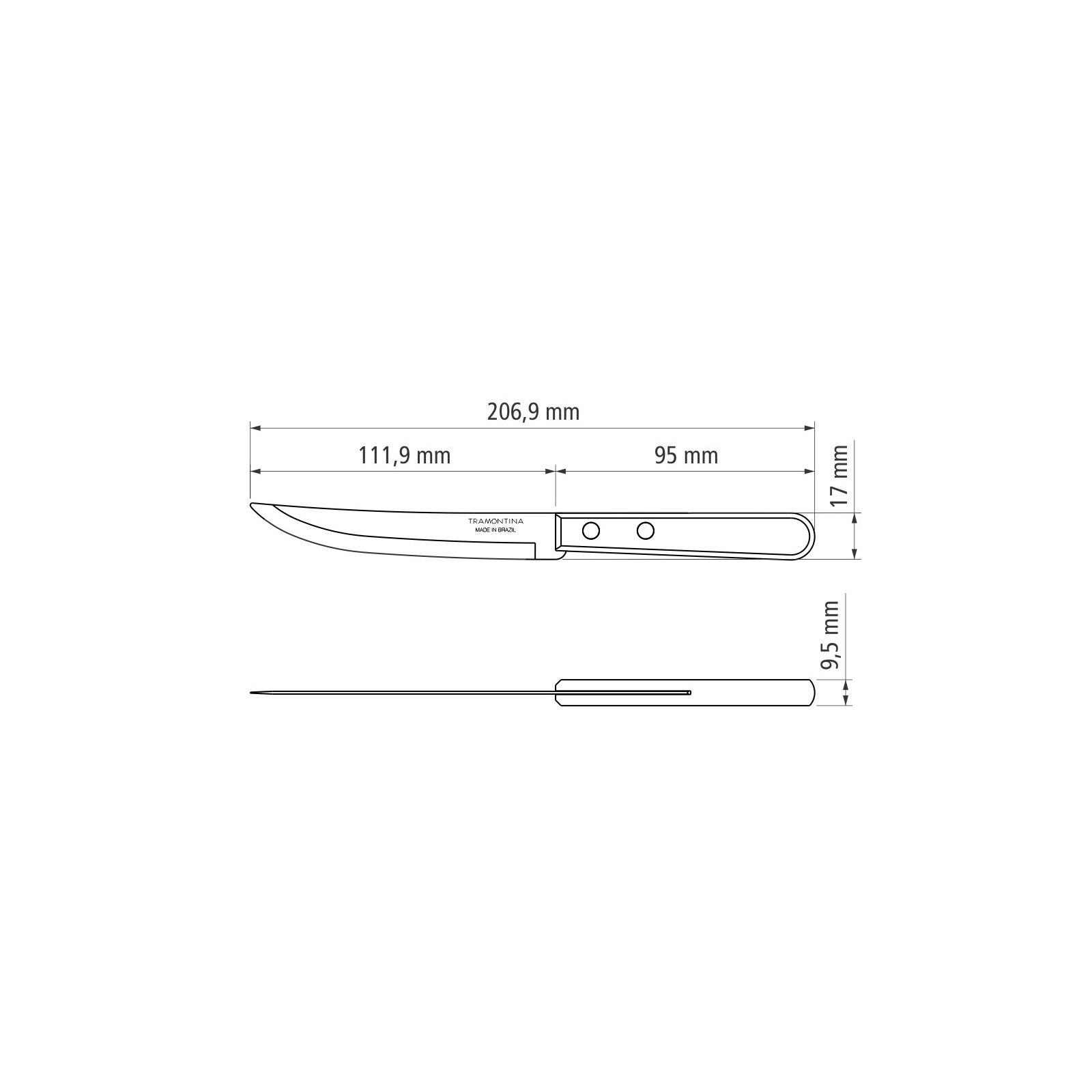 Кухонный нож Tramontina Dynamic Steak 127 мм (22321/105) изображение 3
