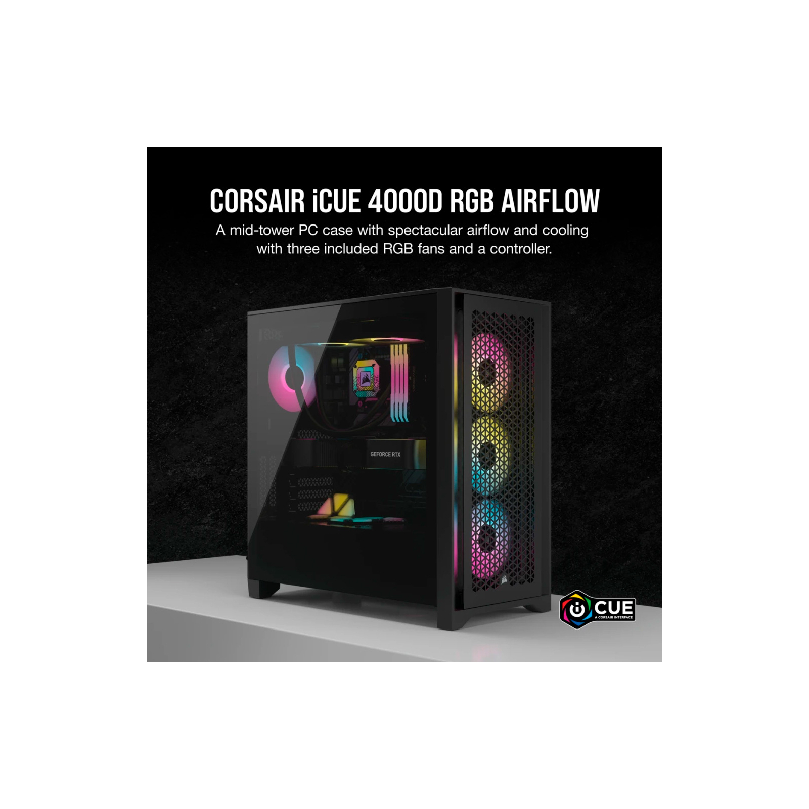 Корпус Corsair iCUE 4000D RGB Airflow Black (CC-9011240-WW) изображение 2