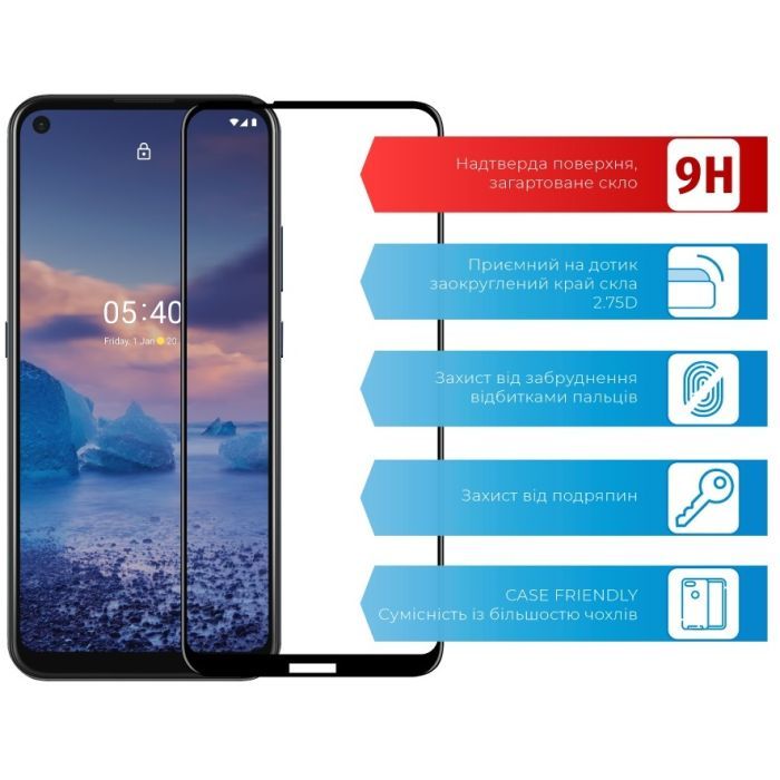 Стекло защитное ACCLAB Full Glue Nokia 5.4 (1283126510809) изображение 2